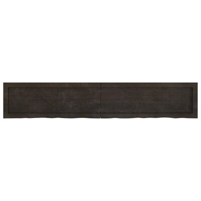 vidaXL Encimera de baño madera tratada marrón oscuro 160x30x(2-4) cm