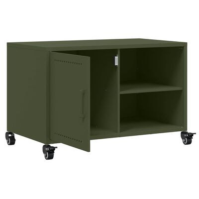 vidaXL Mueble de TV de acero verde oliva 68x39x43,5 cm