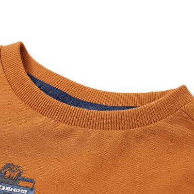 Camiseta infantil de manga larga ocre oscuro 116