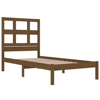 vidaXL Estructura de cama madera maciza pino marrón miel 100x200 cm