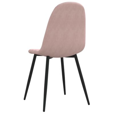 vidaXL Sillas de comedor 6 unidades terciopelo rosa