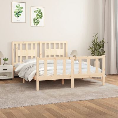 vidaXL Estructura de cama con cabecero madera maciza de pino 150x200cm