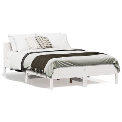 vidaXL Estructura de cama sin colchón madera de pino blanco 135x190 cm