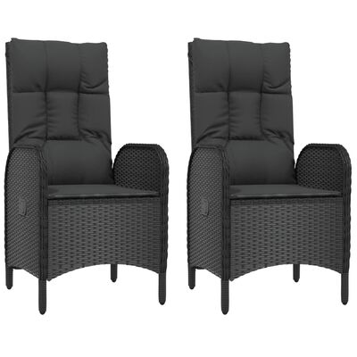 vidaXL Set de muebles jardín 5 pzas con cojines ratán sintético negro