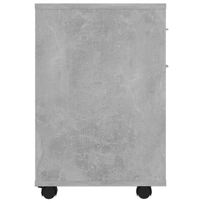 vidaXL Armario ruedas madera contrachapada gris hormigón 45x38x54 cm