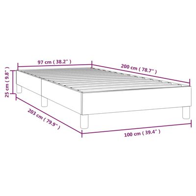 vidaXL Estructura de cama de tela color crema 100x200 cm