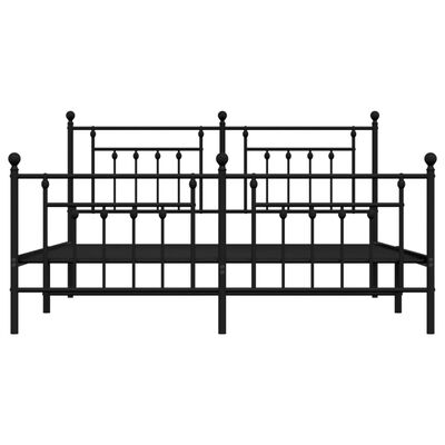 vidaXL Estructura de cama cabecero y estribo metal negro 183x213cm