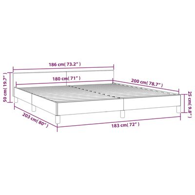 vidaXL Cama sin colchón tela gris claro 180x200 cm