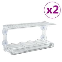 vidaXL Comedero de pájaros para ventanas 2 uds acrílico 30x12x15 cm