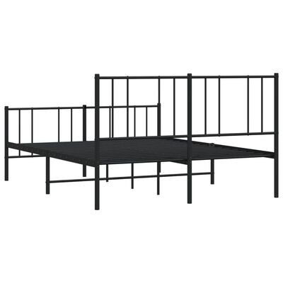 vidaXL Estructura cama sin colchón con estribo metal negro 140x190 cm