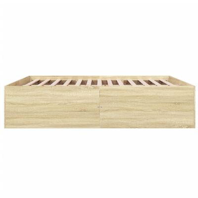 vidaXL Estructura de cama madera de ingeniería roble Sonoma 200x200 cm