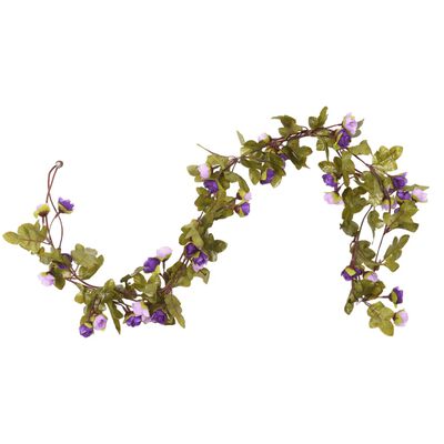 vidaXL Guirnaldas de flores de Navidad 6 uds morado claro 215 cm