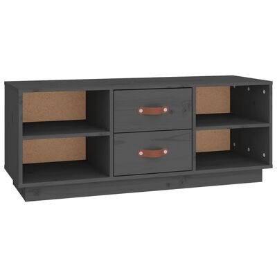 vidaXL Mueble de TV de madera maciza de pino gris 100x34x40 cm