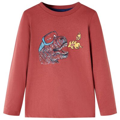 Camiseta infantil de manga larga rojo tostado 128