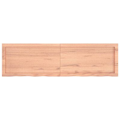 vidaXL Tablero mesa madera roble tratada marrón claro 140x40x(2-4) cm