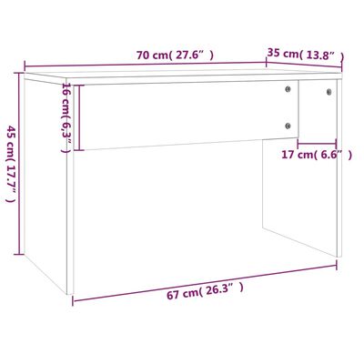 vidaXL Juego de tocador color marrón roble 74,5x40x141 cm