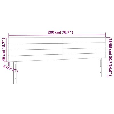 vidaXL Cabeceros 2 unidades de tela gris claro 100x5x78/88 cm