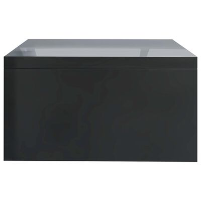 vidaXL Soporte para pantalla contrachapada negro brillante 42x24x13 cm