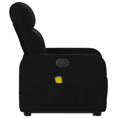 vidaXL Sillón reclinable de masaje elevable tela negro