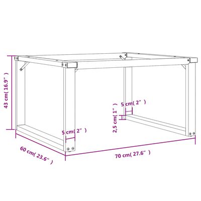 vidaXL Patas de mesa de centro estructura O hierro fundido 70x60x43 cm