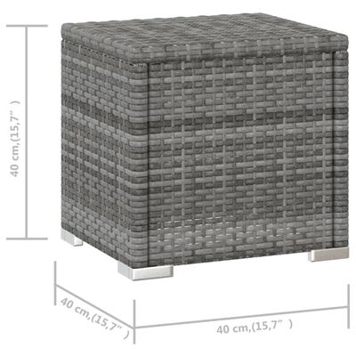 vidaXL Tumbona con cojín y mesita de ratán sintético gris