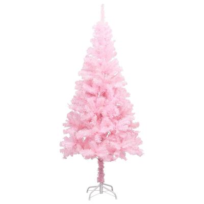 vidaXL Árbol de Navidad preiluminado con luces y bolas rosa 180 cm