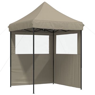 vidaXL Tienda de fiesta plegable Pop-Up con 2 paredes laterales taupe