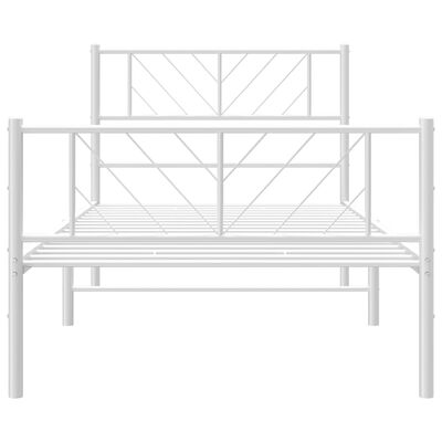 vidaXL Estructura cama sin colchón con estribo metal blanco 90x200 cm