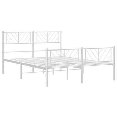 vidaXL Estructura cama sin colchón con estribo metal blanco 120x200 cm