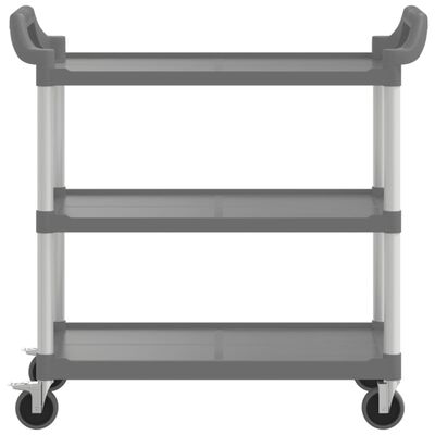 vidaXL Carrito de 3 niveles aluminio gris 99x50x96 cm