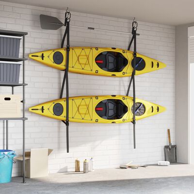 vidaXL Correas de almacenamiento de kayak dobles y clips de remo 50 kg
