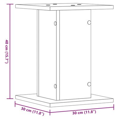 vidaXL Soportes altavoces 2 uds madera roble envejecido 30x30x40 cm