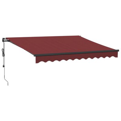 vidaXL Toldo retráctil automático con luces LED burdeos 300x250 cm