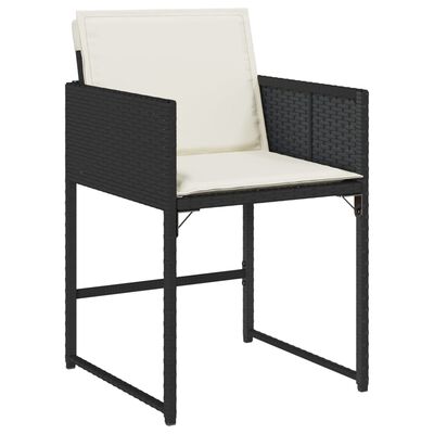 vidaXL Set de comedor de jardín 7 pzas y cojines ratán sintético negro