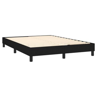 vidaXL Cama box spring con colchón tela negro 140x200 cm