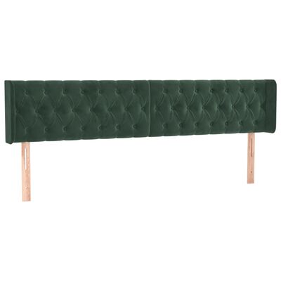 vidaXL Cabecero de terciopelo verde oscuro 203x16x78/88 cm