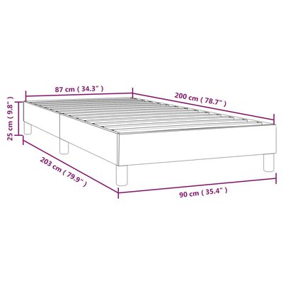 vidaXL Estructura de cama de tela gris taupe 90x200 cm