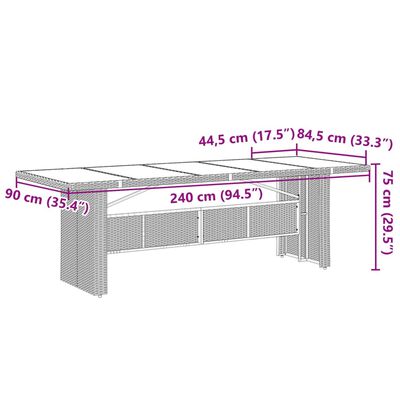 vidaXL Set comedor jardín 7 pzas y cojines ratán sintético gris