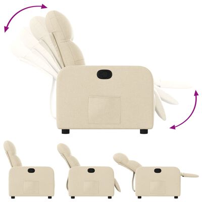 vidaXL Sillón reclinable de tela crema