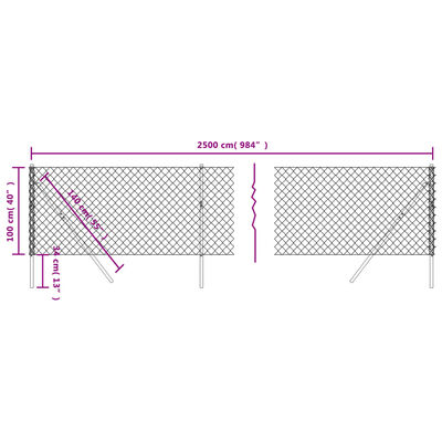 vidaXL Cerca de alambre verde 1x25 m