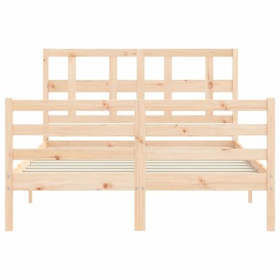 vidaXL Estructura de cama de matrimonio con cabecero madera maciza