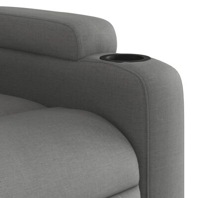 vidaXL Sillón eléctrico reclinable elevable de tela gris oscuro