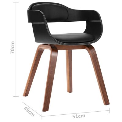 vidaXL Silla de comedor de madera curvada y cuero sintético