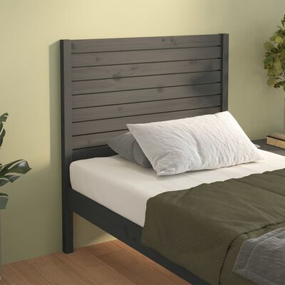 vidaXL Cabecero de cama madera maciza de pino gris 81x4x100 cm