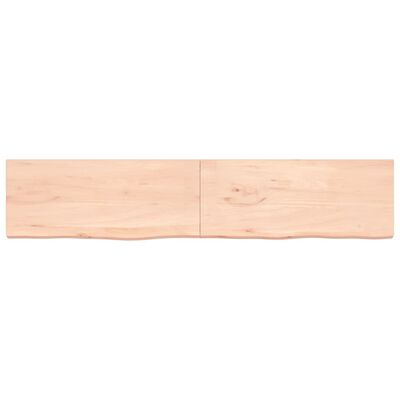 vidaXL Estante de pared madera maciza roble sin tratar 200x40x(2-4) cm