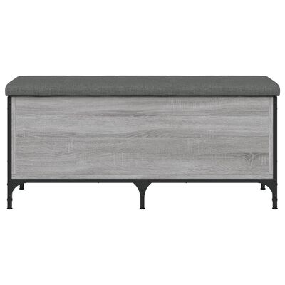 vidaXL Banco con almacenaje madera ingeniería gris Sonoma 102x42x45 cm