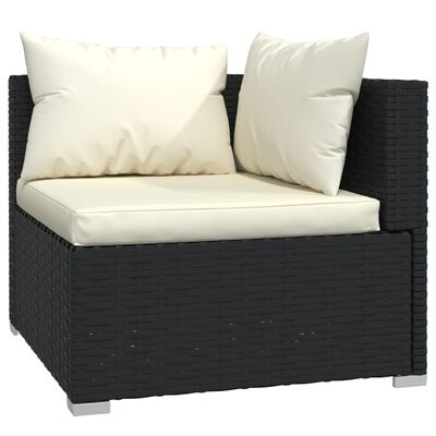 vidaXL Set de muebles de jardín 10 pzs y cojines ratán sintético negro