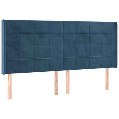 vidaXL Cabecero con LED de terciopelo azul oscuro 163x16x118/128 cm