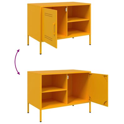 vidaXL Mueble de TV de acero amarillo mostaza 68x39x50,5 cm