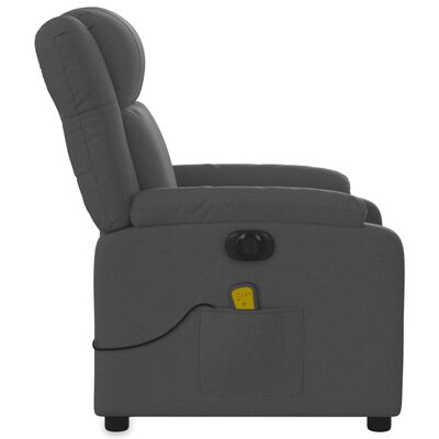 vidaXL Sillón reclinable de masaje eléctrico tela gris oscuro